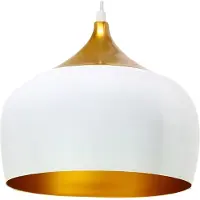 Bamyum Hängelampe | Kreis | Deckenlampe Metall Weiß Pendelleuchte Ø30 cm