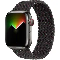 Apple Geflochtenes Solo Loop für das Watch | 38/40/41/42 mm - Größe 4 - Black Unity