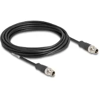 DeLOCK M12 Kabel X-kodiert 8 Pin Stecker zu Stecker PVC 5 m, 5 m, Cat5e, S/FTP (S-STP), M12, M12, Schwarz