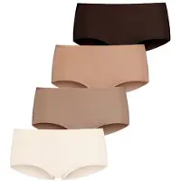LASCANA Hipster , Damen, Gr. 40/42, bunt (champagner, nougat, beige, schwarz), Obermaterial: 95% Baumwolle, 5% Elasthan, unifarben, Unterhosen Hipster, aus elastischer Baumwolle