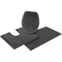 Otto Home Badematte "Vanessa, Badvorleger, Badezimmer Teppich" Gr. 11, grau (anthrazit), H:10mm, Polyester, Badematten, Badematte, Badteppich, weiche Haptik, unifarben