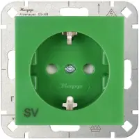 Kopp 940008004 HK07 - Schutzkontakt-Steckdose, Aufdruck ”SV”, Farbe: grün