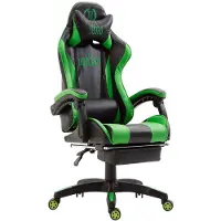 CLP Gaming Bürostuhl IGNITE mit Kunstlederbezug I Schreibtischstuhl mit Armlehnen I verstellbarer Drehstuhl im sportlichen Design, Farbe: schwarz/grün