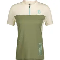 SCOTT SCO Tee Ws Trail Vertic Zip SS hay green/Baumwolle white 36