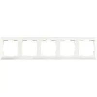 ION Industries J1 Abdeckrahmen 5-fach - Vertikal und horizontal montierbar - Alpinweiß matt - für Schaltermaterial und Steckdosen - Schlichter Wandabschluss - Breite 362 mm