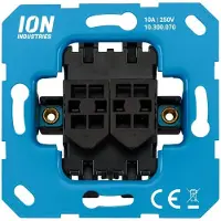 ION Industries Unterputzschalter - Impulsschalter Element - Pulsdrucker Wechselschalter - Einpolig - Schutzklasse IP20 - Steckklemmenanschluss - 71 x 71 mm - Schwarz
