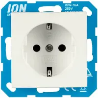 ION Industries E1 Steckdose Unterputz 1-fach Schutzkontakt - Matt Alpinweiß - Kompakte Steckdose für Wandmontage - Geeignet für feste Elektroinstallationen im Haus - Kunststoff