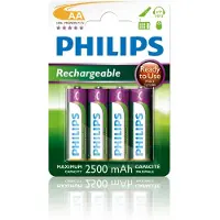 Philips Rechargeables Akku R6B4RTU25/10, Wiederaufladbarer Akku, AA, Nickel-Metallhydrid (NiMH), 1,2 V, 2500 mAh, Cd (cadmium), Hg (Quecksilber)