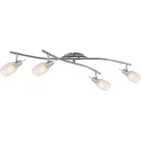 Globo Lighting Strahler Metall verchromt, Nickel matt, Glas opal, satiniert, beweglich, LxBxH: 900x500x210mm, exkl. 4x E14 40W 230V