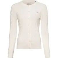 Gant für Damen. 4800103 Off-white Strickjacke in Ecru (S), Weiß, Lässig, Baumwolle