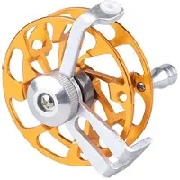 König Design Angelrolle Eisfischen Fliegenrolle Spinning 65 mm Aluminium Gold