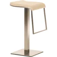 CLP Edelstahl Barhocker Lameng Stoff I Sitzhöhe: 78 CM I Barstuhl Mit Bodenplatte Und Fußablage I In Vielen Farben, Farbe: creme