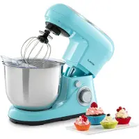 Klarstein Knetmaschine Küchenmaschine zum Backen, 1300W Teigmaschine Klein, 6 Stufen, Schneebesen Rühr- & Knethaken, 5L Schüssel, Planetenrührwerk, Rührmaschine mit Mixer, Küchenmaschinen für Brotteig