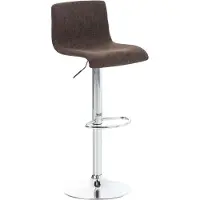 CLP Barhocker Hover Stoff Mit Metall-Gestell I Barstuhl Mit Lehne Und Fußstütze I Höhenverstellbar Und Drehbar, Farbe: braun, Gestellmaterial: Metall in Chromoptik