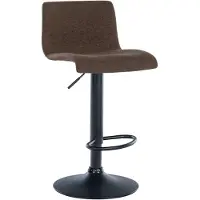 CLP Barhocker Branford I Modern, Höhenverstellbar Mit Lehne I Metallgestell, Bequemer Sitz I Küchenstuhl Oder Esszimmerstuhl, Farbe: braun, Material: Stoff