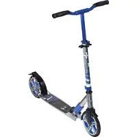 Globber muuwmi Aluminium Scooter Deluxe – Tretroller, 205 mm, ABEC 7, , höhenverstellbar, Klappmechanismus, grau-blau