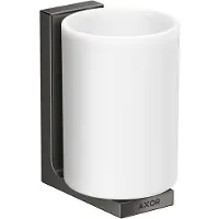 Hansgrohe AXOR Universal Rectangular Zahnputzbecher, Metall, Glas weiss, 42604