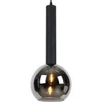 TRIO Hängelampe Clayton schwarz mit Rauchglas