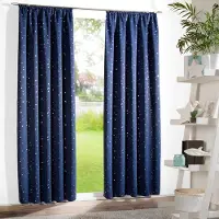 Weckbrodt Vorhang "Sarin", blau (nachtblau), B:135cm H:175cm, Microfaser, Polyester, Gardinen, Vorhang, blickdicht, Thermo, wärme-,kälteisolierend, abdunkelnd, Gardine, Store