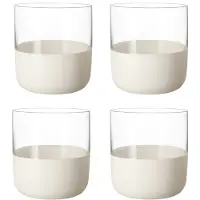 Villeroy & Boch Schnapsglas "Shotgläser Manufacture Rock 80 ml 4er Set weiß-transparent", bunt (weiß, transparent), Glas, Trinkgefäße, Schnapsglas