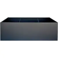 Herstera , Metall Pflanzkübel, Blumentopf "Cube" rechteckig, flach, anthrazit, 150 x 100 x 50 cm (L x B x H)