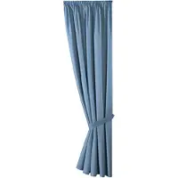 Weckbrodt Vorhang "Matteo" Gr. 1, blau, B:140cm H:145cm, Polyester, Gardinen, Vorhang, Satin, bedruckt, leichte Qualität, mit Raffhalter, Gardine, Store