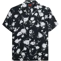 Superdry für Herren. M4010941A Bedrucktes Kurzarmhemd schwarz (M), Lässig, Modal