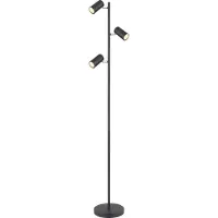 Globo Lighting Stehleuchte Metall schwarz matt, Metall schwarz matt, Fußtrittschalter im Kabel, LxBxH: 250x230x1540mm, Kabellänge 1800mm, exkl. 3x GU10 LED 5W 230V