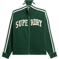 Superdry für Damen. W2012163A Sweatshirt Athletic Applq Lose Zip Track grün (XS), Lässig, Baumwolle