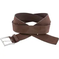 HUGO Ledergürtel "Mirto_Sz35", Herren, Gr. 100, braun (schwarz braun 202), Leder, unifarben, Gürtel Ledergürtel, aus Veloursleder mit Logo-Gravur auf der Dornschließe
