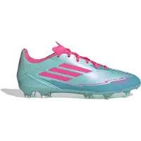 Adidas Fußballschuh PERFORMANCE "F50 LEAGUE MESSI FG/MG", Damen, Gr. 45, rosa (flash aqua, lucid pink, lucid cyan), Synthetik, Textil, Schuhe Fußballschuh, für Rasenplätze