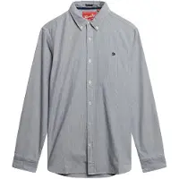 Superdry für Herren. M4011037A Classic Oxford L/S Hemd grau (XL), Lässig, Baumwolle, Langarm