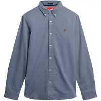 Superdry für Herren. M4011037A Camia Classic Oxford blau (L), Lässig, Baumwolle, Klassisch, Langarm