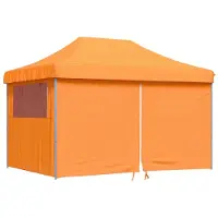 The Living Store Partyzelt Faltbar Pop-Up mit 4 Seitenteilen Orange