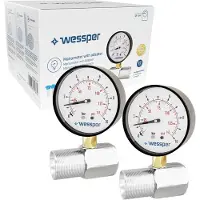 Wessper 2× Vorfiltrations-Manometer 3/4" – Wasserdruckmesser 0–10 bar | für Wasserfilter