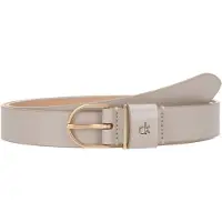 Calvin Klein Ledergürtel JEANS "CK METAL LOOP ROUND BUCKLE 25MM", Damen, Gr. 105, beige (chateau), Rindsleder, unifarben, Gürtel Ledergürtel, Größenverstellbar