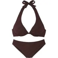 s.Oliver Bügel-Bikini "Naila", Damen, Gr. 44, Cup B, braun, Microfaser, Polyamid, Strukturmuster, Bikini-Sets Bügel-Bikini, mit Struktur, Topseller