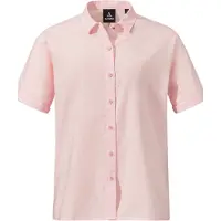 Schöffel Outdoorbluse SCHÖFFEL "Urban Blouse Style Kalmen WMS", Damen, Gr. 42, rosa (3205, rosa), Oberstoff: 73% Baumwolle 27% Hanf, bequem, V-Ausschnitt, Blusen Outdoorbluse