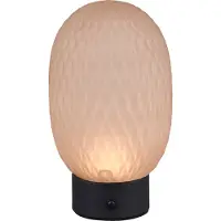 TRIO Tischlampe Facette schwarz mit Braunglas