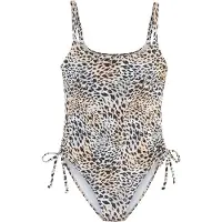 LASCANA Badeanzug "Silea", Damen, Gr. 44, Cup C/D, beige (tierdruck), Recycling-Polyamid, Badeanzüge Badeanzug, Mit modischem Animalprint