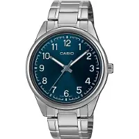 Casio MTP-V005D-2B4, Edelstahl, Mineral, SR626SW, 3 Jahr(e), 47 mm, 40 mm