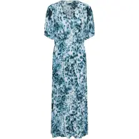 Kaffe Midikleid "Damen Kleid KAisolde", Damen, Gr. 46, N-Gr, blau (teal leopard print), Obermaterial: 100% Viskose LENZING ECOVERO CV LenzEcov., Kleider Midikleid
