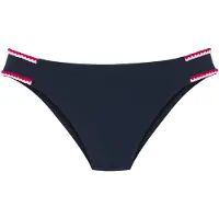 s.Oliver Bikini-Hose "Junis", Damen, Gr. 40, N-Gr, blau (marine), Recycling-Polyamid, kontrastfarbene Details, unifarben, Badehosen Bikini-Hose, mit geflochtenen Details