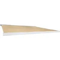 HOME DELUXE - LED Vollkassettenmarkise ELOS - Sandfarben, 350 x 250 cm - inkl. Wind- und Sonnensensor, Fernbedienung, Handkurbel, Montagematerial I Terrassenüberdachung Sonnenschutz Windschutz