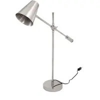 Kayoom Tischleuchte "Allen", silber (silberfarben), 1, H: 74cm, 1 Stk., Leuchten, Tischleuchte im Industrial-Style aus Metall, individuell verstellbar, Tischleuchte