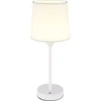 Globo LED-Akku-Tischlampe Lunki, weiß, Höhe 35 cm, Stoff, CCT