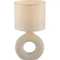 JUST LIGHT . Tischleuchte Carara, Fuß Keramik, beige