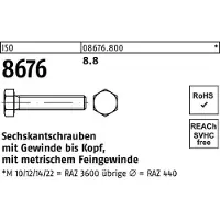 Reyher DIN 961 Stahl 8.8 blank M 24x2x80 - Sechskantschrauben, Feingewinde bis annähernd Kopf