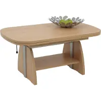 Hela Couchtisch mit Funktion Colin - Buche Nachbildung - höhenverstellbar mit Lift und ausziehbar - Ablageboden - Maß 108-157x67cm