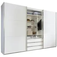 Wimex Mid.you Schwebetürenschrank Wimex Magic , Weiß , Metall , 2 Fächer , 3 Schubladen , 300x216x65 cm , BQ - Bündnis für Qualität, Made in Germany, DIN EN